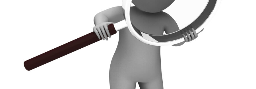 Looking Magnifier Character Shows Examining Scrutinize And Scrut